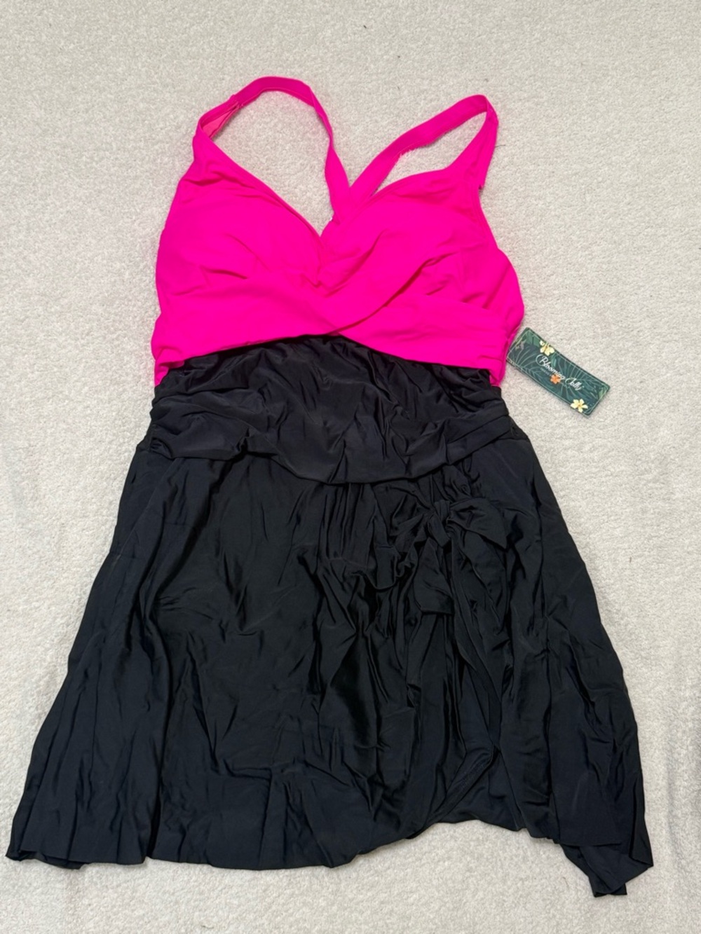 Women’s Two-Tone Pink and Black Swimdress